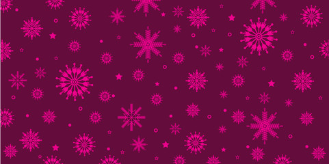 Naklejka na ściany i meble Pink Christmas snowflakes background
