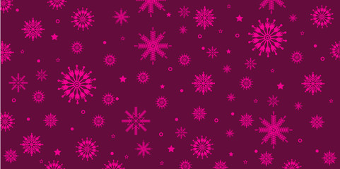 Pink Christmas snowflakes background