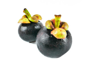 Fresh mangosteen isolated on a white background,element of food healthy nutrients and fruit healthy concept
