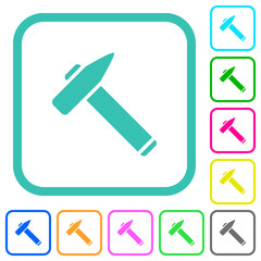 Old hammer vivid colored flat icons