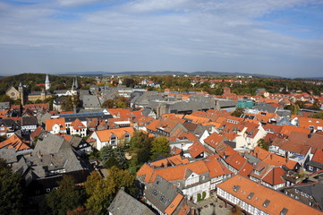 Fototapeta na wymiar Goslar, Ausblick vom Kirchturm der Marktkirche
