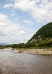 Fototapeta na wymiar River in the Ukrainian Carpathians