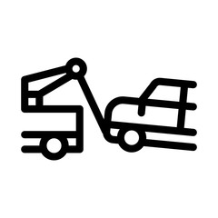 Escape Machine Truck Icon Vector. Outline Escape Machine Truck Sign. Isolated Contour Symbol Illustration