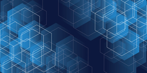 abstract blue hexagon background