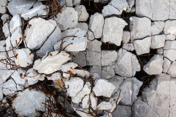 Cracked concrete block