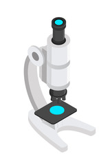 Laboratory microscope flat illustration