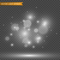  Set of golden bright beautiful stars. Light effect. Bright star. Beautiful light to illustrate. Christmas star. White sparkles sparkle with a special light. Vector glitter on a transparent background