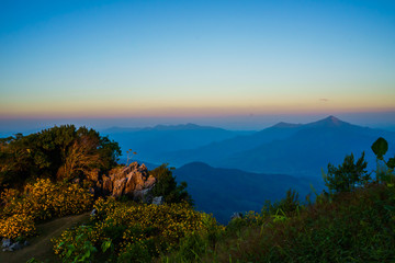 sunset in the mountains