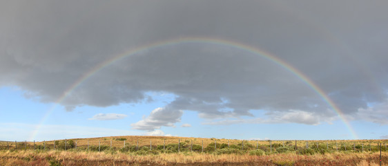 Full Rainbow over the Patagonian countryside