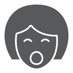 Sex doll glyph icon, sex toy and adult, blowjob sign, vector graphics, a solid pattern on a white background, eps 10.