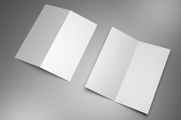 Leaflet/ brochure/ invitation mockup (2 x DL, 2 x 99x210 mm) - 3D rendering