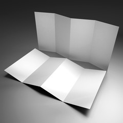 Leaflet/ brochure/ leaflet mockup (4 x DL, 4 x 99x210 mm) - 3D rendering