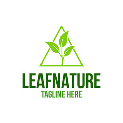 Fototapeta premium Abstract green leaf logo icon vector design