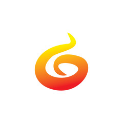 color flame art logo design