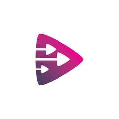 color play arrow motion logo design