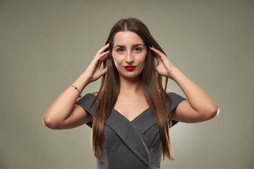 Closeup of a beautiful young woman