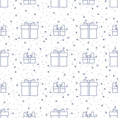 Seamless pattern with gift boxes. Vector illustration