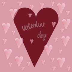 Gift card for decorative design. Love card with text. Party backdrop. Creative  heart element. Valentine love pink background. Holiday decoration. Decorative backdrop . Abstract shape.