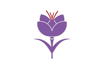 Flower simple purple logo design, Flower Icon vector