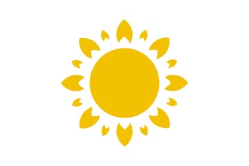 Sunflower logo, Sunflower symbol, vector graphics isolated