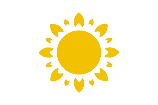 Sunflower logo, Sunflower symbol, vector graphics isolated