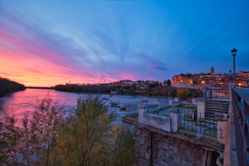 Tordesillas, Valladolid, Castilla y Leon. Atardecer.