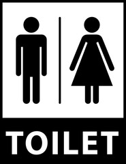 Toilet sign. Man and Woman toilet sign on a white background.