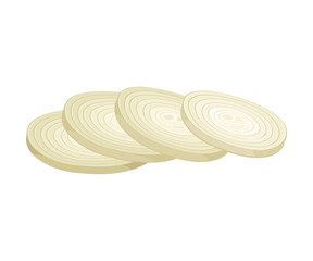 Fototapeta na wymiar Onion Rings Vector Illustrated Item. Cooking Organic Condiment