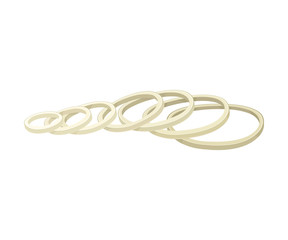 Naklejka premium Onion Rings Vector Illustrated Item. Cooking Organic Condiment