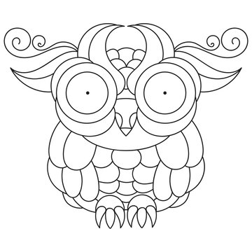Owl Coloring Book For Kids And Adults Vector