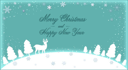 christmas card, reindeer, snowflakes, winter, merry christmas, boże narodzenie, kartka świąteczna, christmas background © Joanna