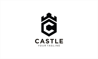 Illustration of castle logo design template vector