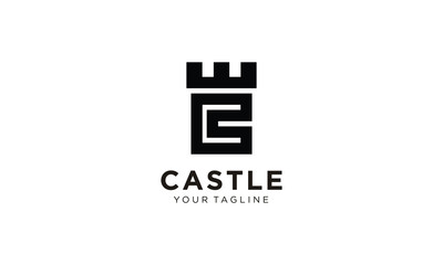 Fototapeta na wymiar Illustration of castle logo design template vector