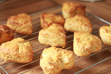 Heart cheese scones