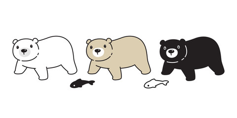 Bear vector polar bear icon cartoon character symbol logo illustration doodle design-01