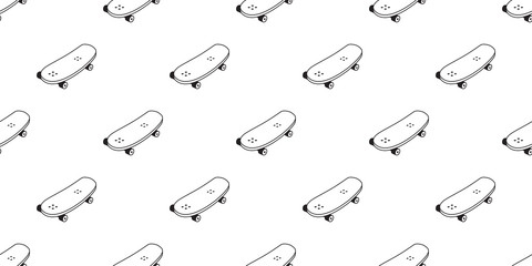 skateboard seamless pattern skating vector extreme sport cartoon scarf isolated tile background repeat wallpaper illustration gift wrap paper design
