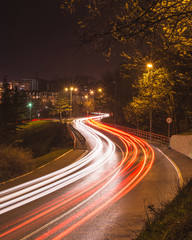 Long exposure abstract photo of traffic in the city