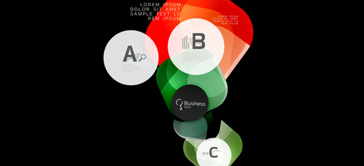 Retro colorful geometric background - circles on black, great design for any purposes. Creative minimal concept