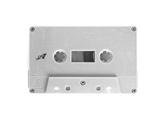 Obraz premium Old cassette tape on white background