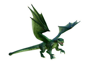 Fototapeta premium 3D Rendering Fairy Tale Dragon on White