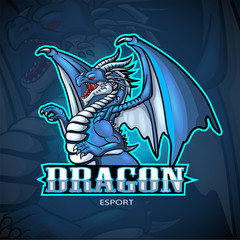 Dragon mascot esport logo design.