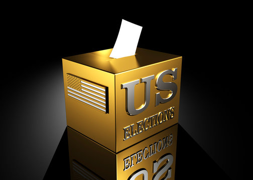 USA Golden Voting Box