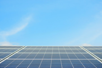 The solar panel produces green, environmentally friendly energy from the sun