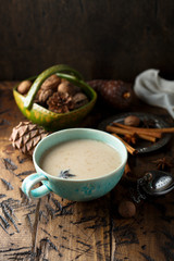 Homemade masala tea with spices