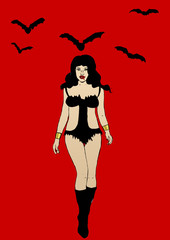Sexy vampire pin-up girl