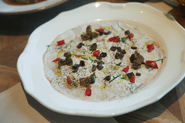 Veal appetizer or vitello tonnato