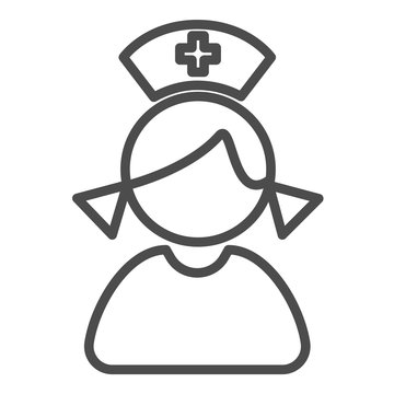 recommend clip art: nurse icon. simple outline nurse vector icon. on white background.