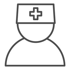 Fototapeta premium Nurse line icon. Vector editable stroke. Eps 8