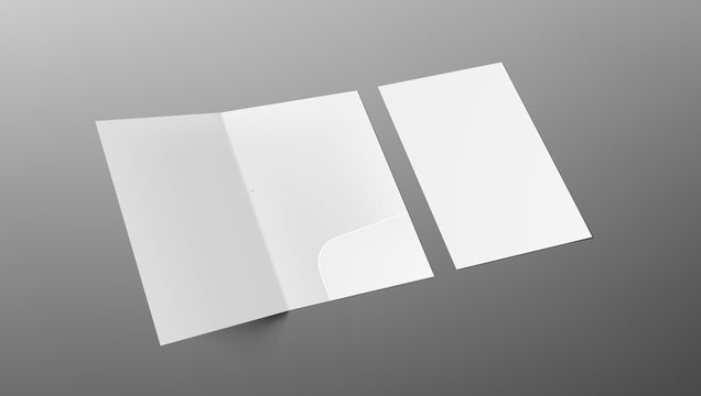 3D A4 Size Single Pocket Folder Mock Up Isolated