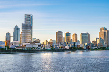 東京の都市風景 隅田川ウォータフロント(隅田川テラス)